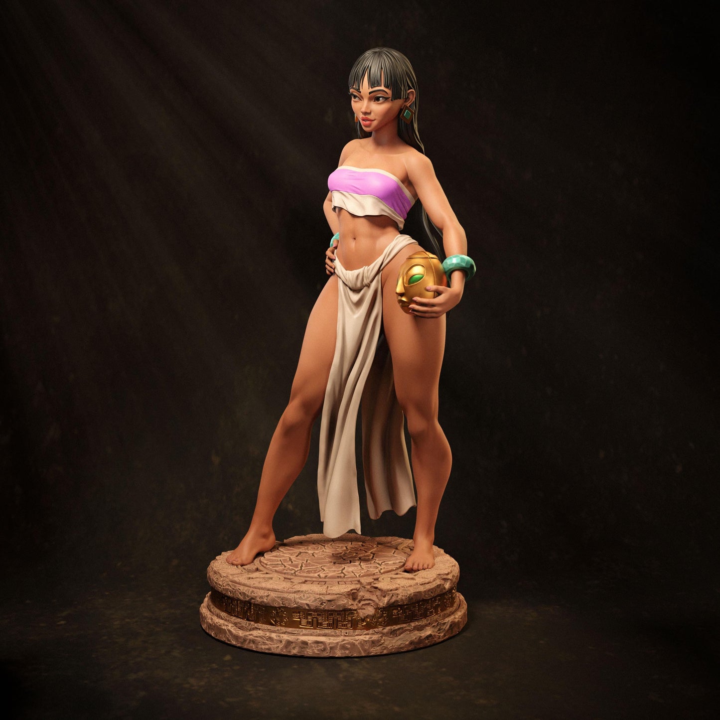 Beautiful Indigenous Woman 3D Printed Collectible Figure - Statue - Perfect Gift Idea for Adults - Home Decor - Pin-Up - Painted