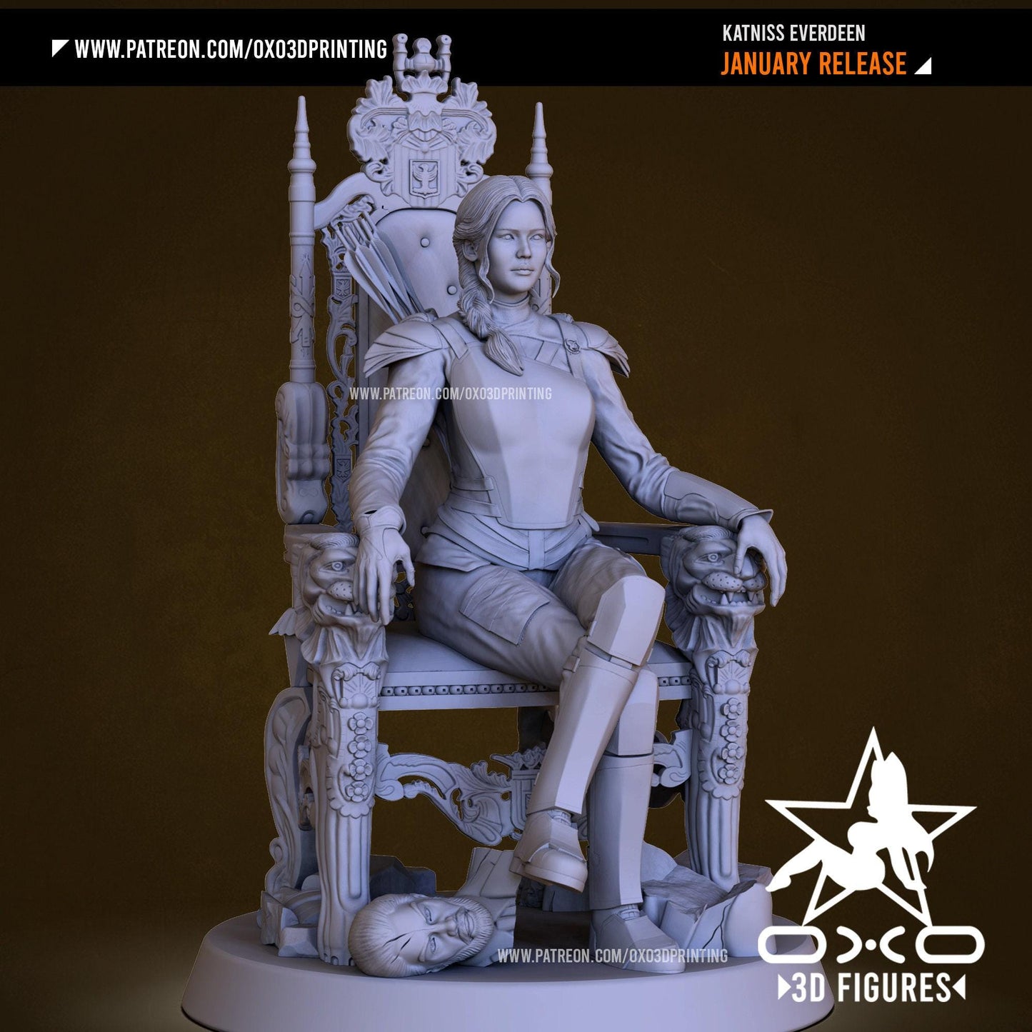 Katniss: Heroic 3D Print Collectible Statue - NSFW Hunger Games Fanart