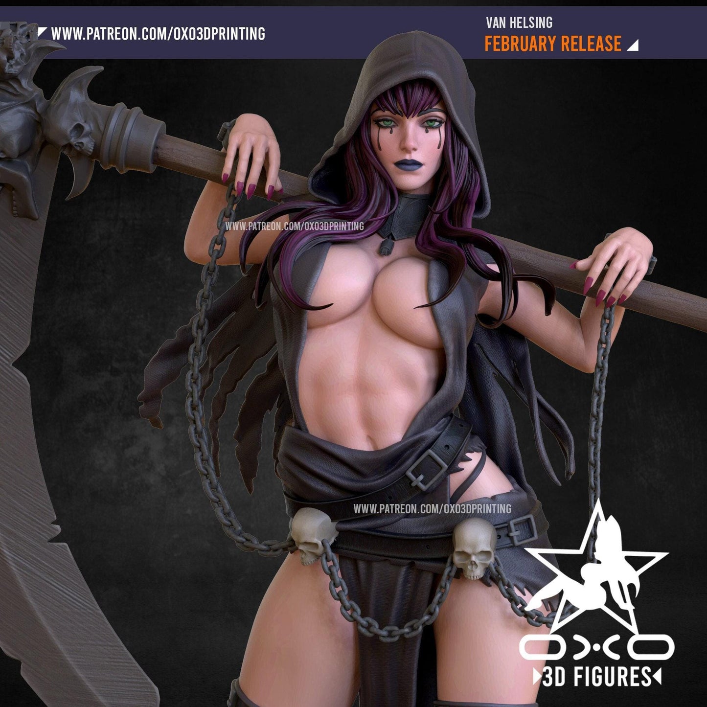 Legendary Hunter: Van Helsing 3D Printed Statue – Iconic Figure for Horror Fans (NSFW)