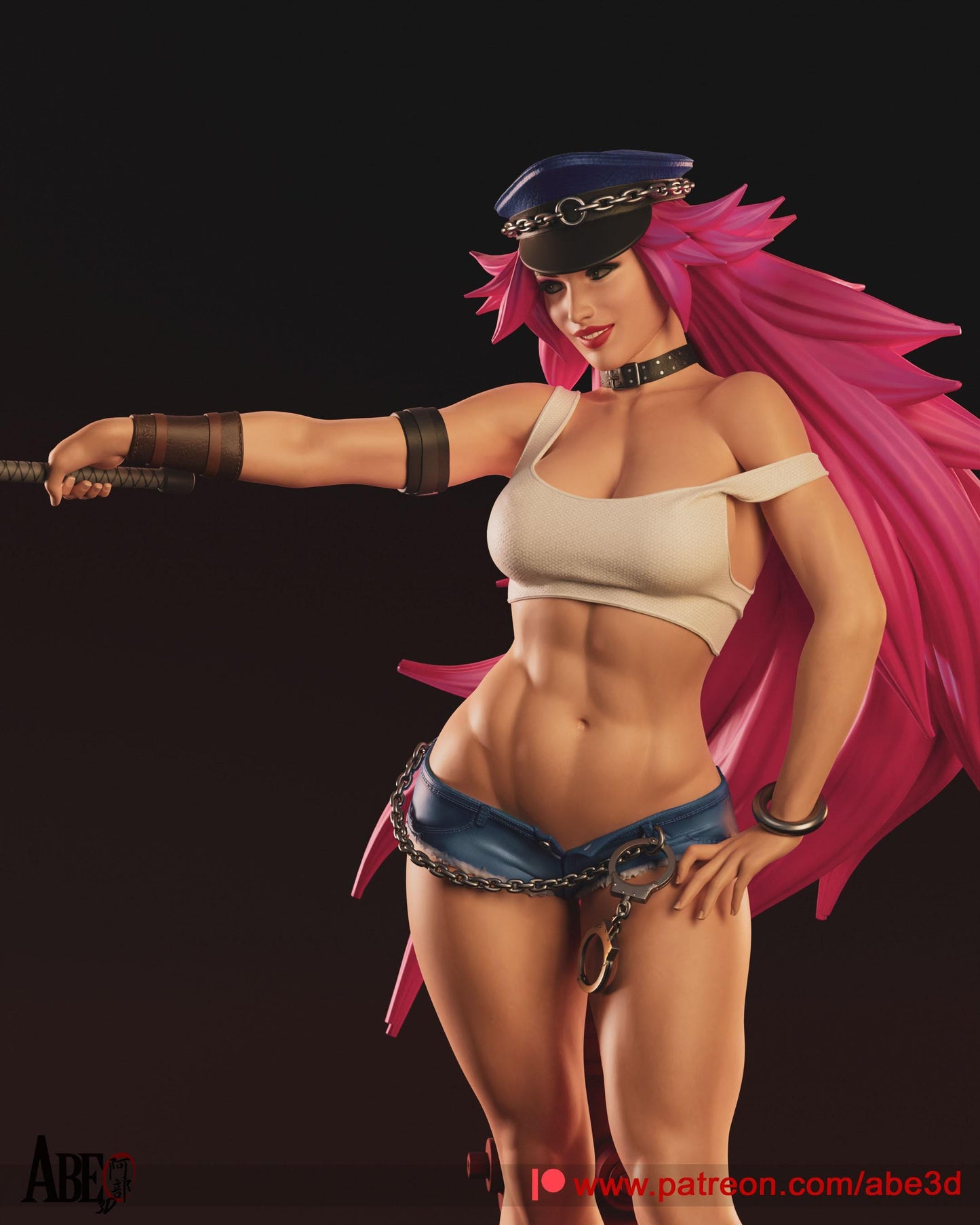 Poison Street Fighter: Dynamic 3D Printed Statue - NSFW Gaming Collectible