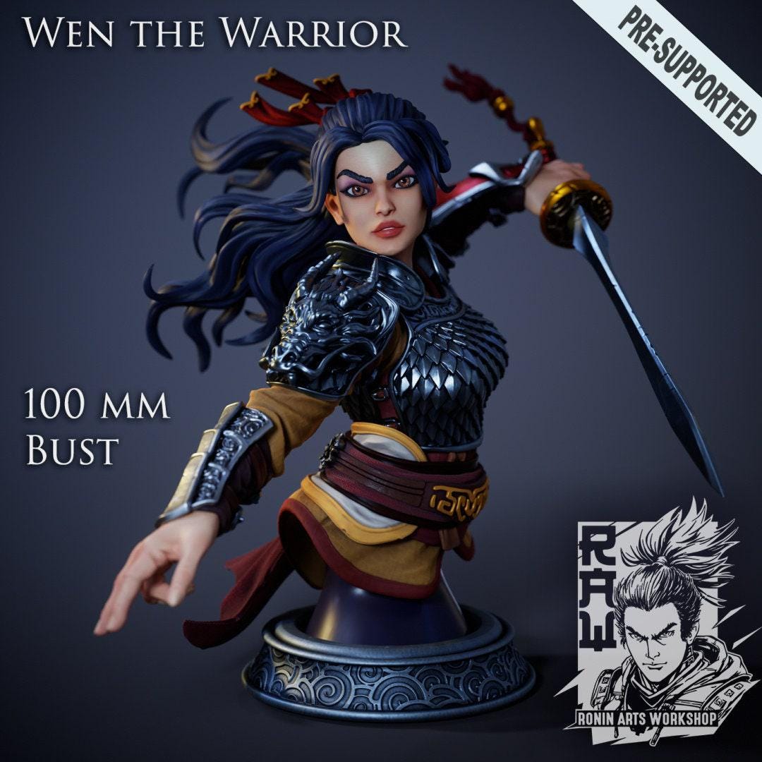 Wen the Warrior 10 cm Collectible Miniature, Tabletop miniatures, Collectible figurines, Pathfinder, Dnd, dungeons and dragons