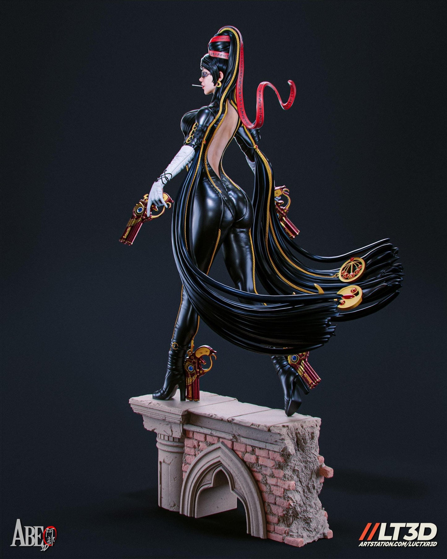 Stunning Bayonetta Hand-Painted 3D Resin Statue: Premium Gaming Collectible Figure