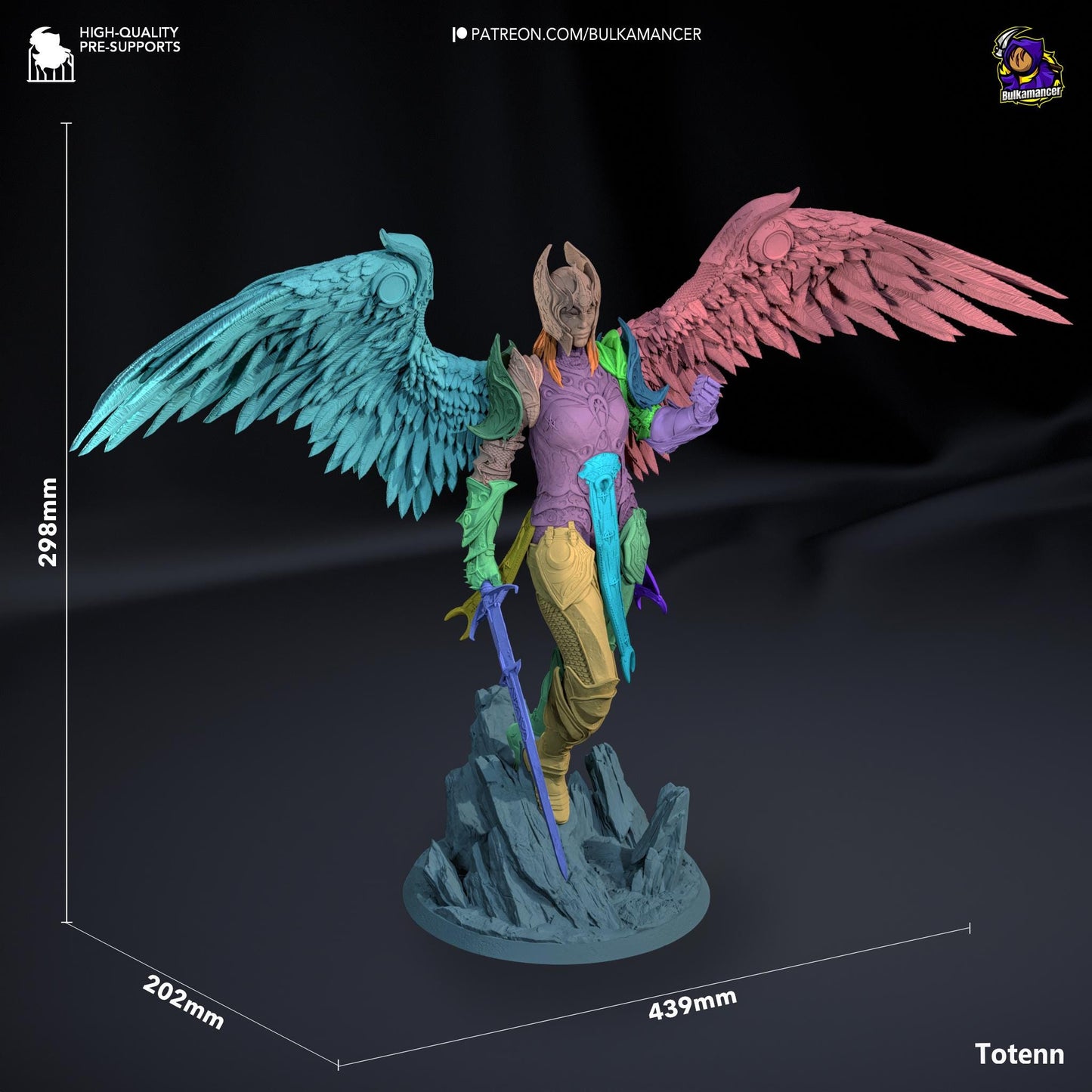 a figurine of an angel holding a sword