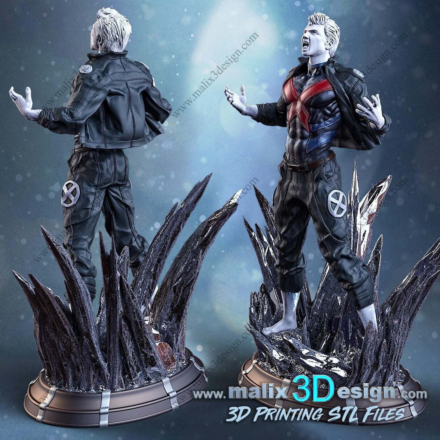 Ice Man 3D Printed Resin Statue - Dynamic X-Men Collectible Figure for Marvel Fans
