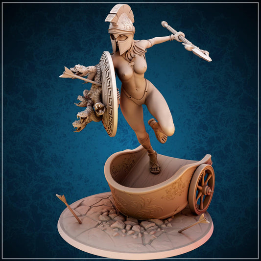 Athae Greek Warrior and Goddess Pinup Fan Art 3D Printed Statue – Made-to-Order Resin Collectible for Adult Collectors