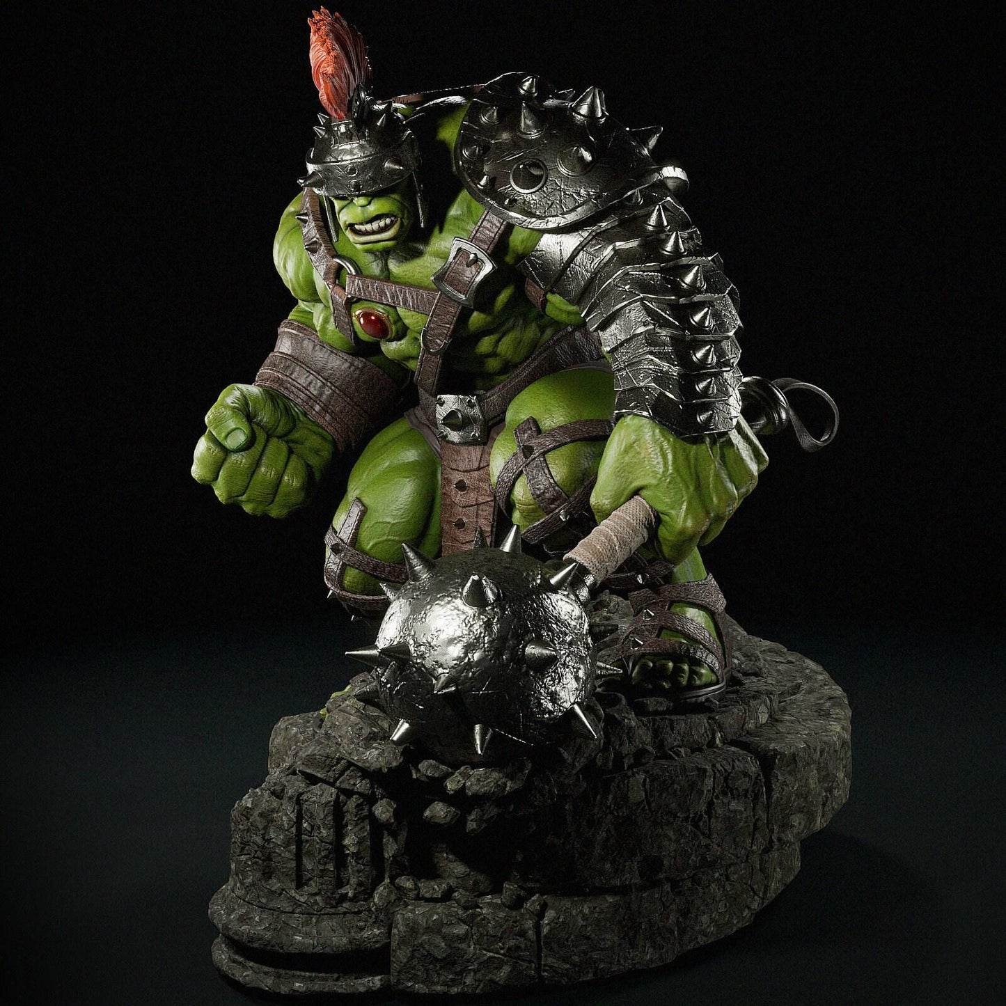 Unstoppable Hulk Gladiator 3D Printed Collectible Statue - Marvel Comics Hero Figure