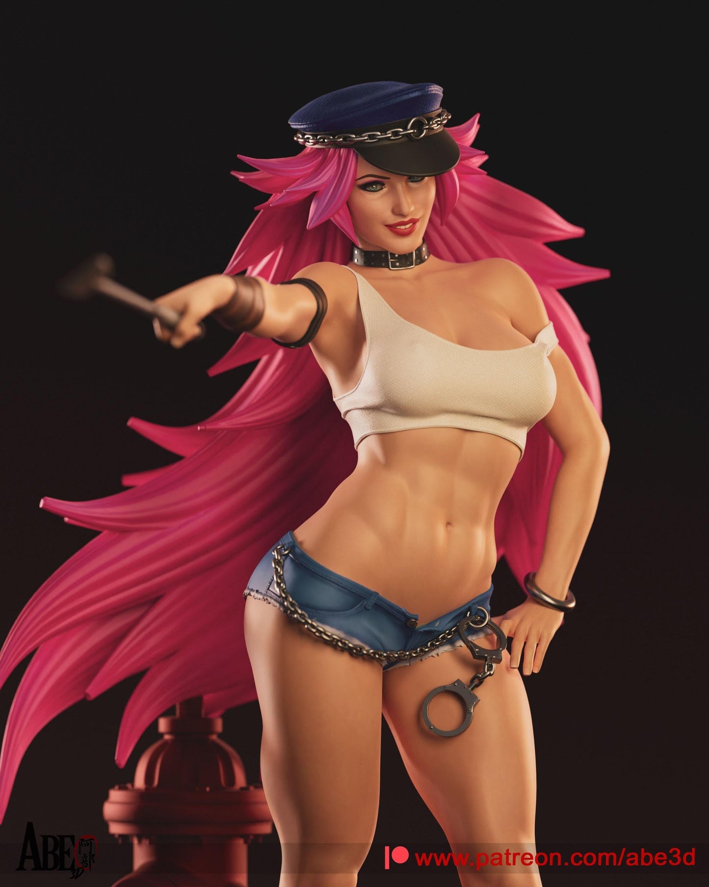 Poison Street Fighter: Dynamic 3D Printed Statue - NSFW Gaming Collectible
