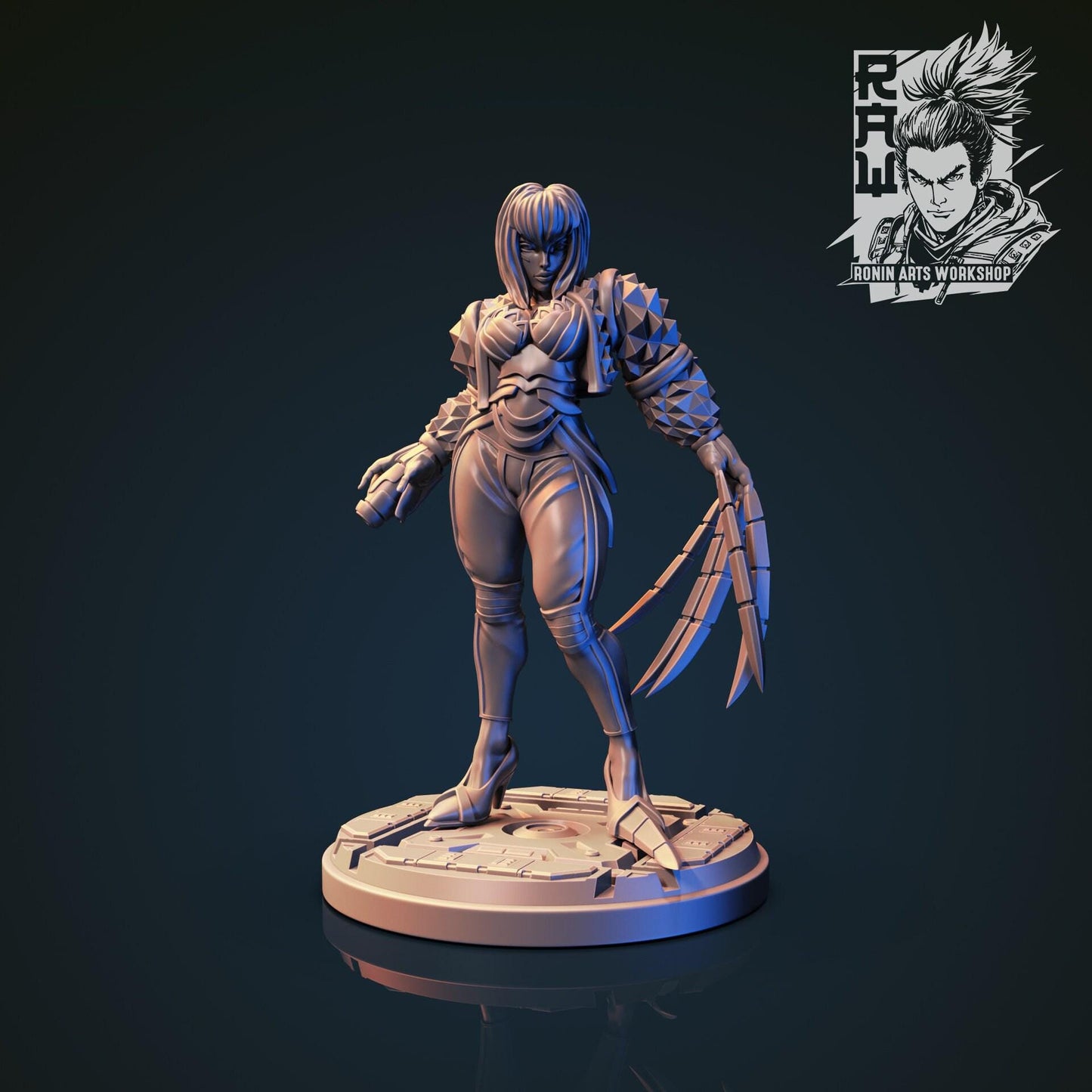 Lexxa Greyshot 3D Printed miniature, cyberpunk model, cyberpunk 3d model, 35 mm, 54 mm