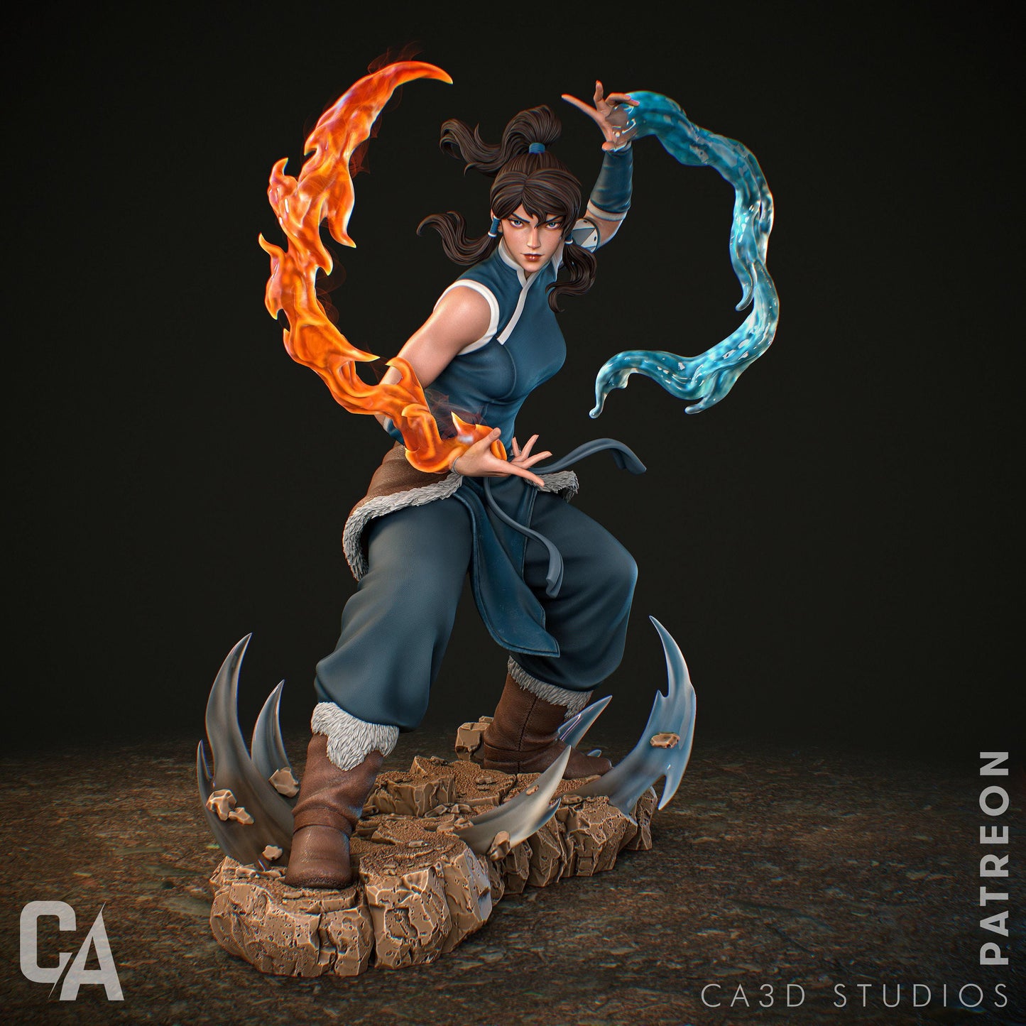 Master the Elements: Exquisite Avatar Korra 3D Printed Statue Collectible – Legend of Korra Fan Figure