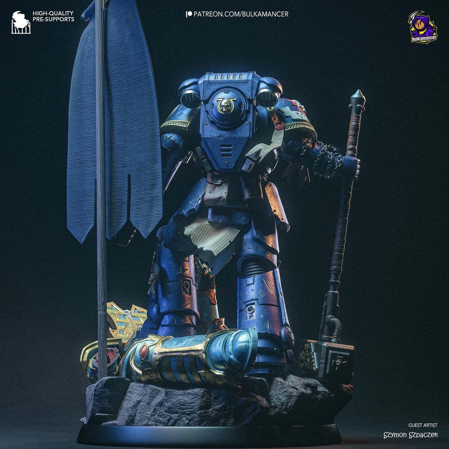 a statue of a man with a sword and armor