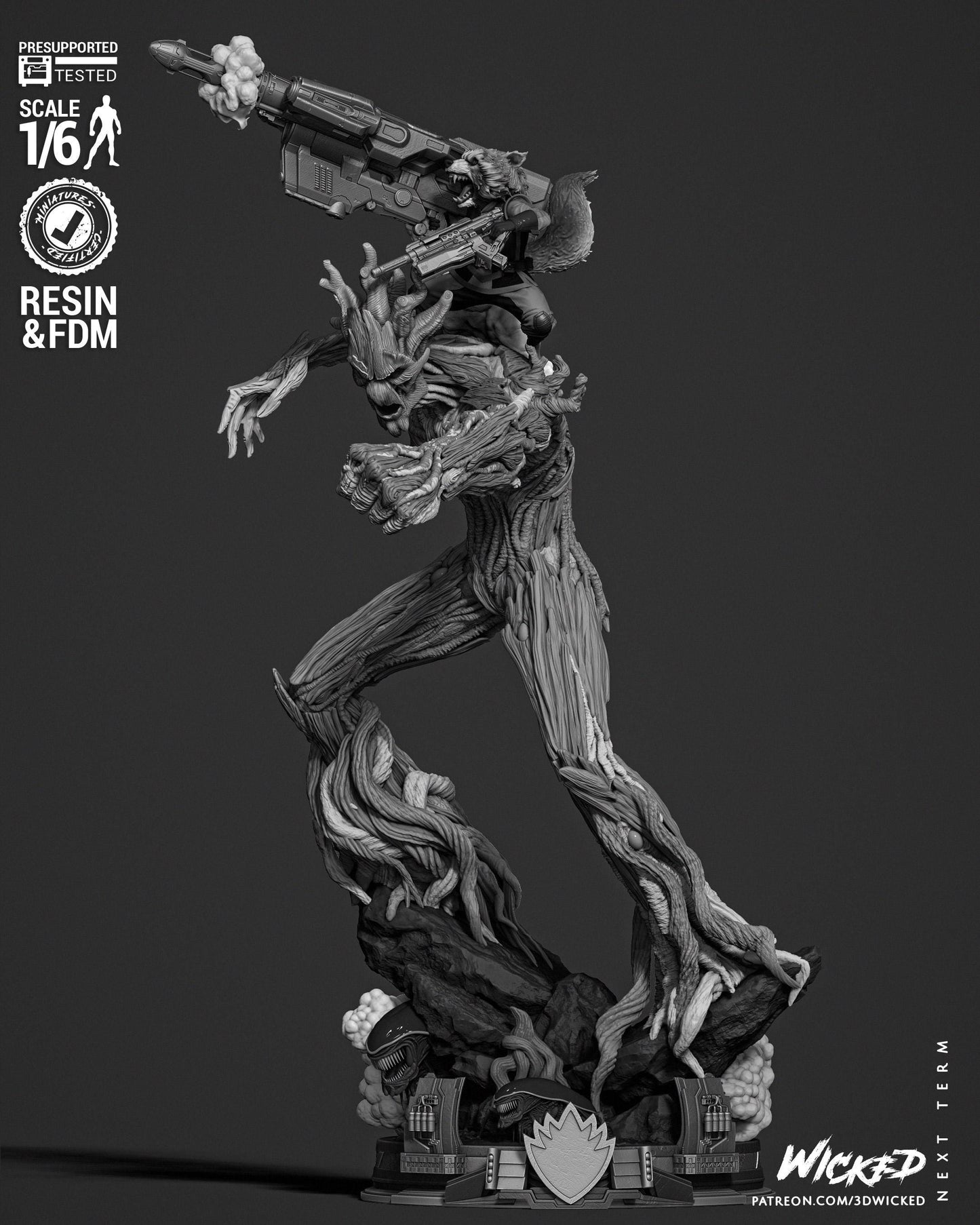 a statue of a person holding a gun
