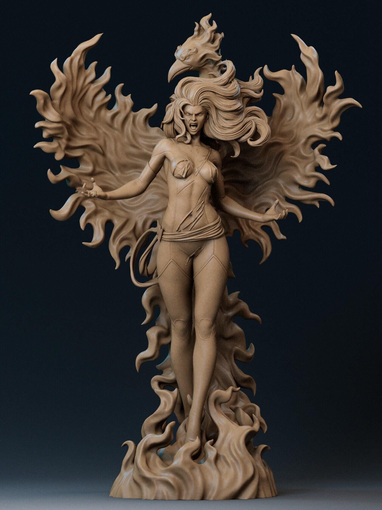 Jean Grey 3D Printed Resin Statue: NSFW Dark Phoenix Collectible – Epic X-Men Figure for Adult Fans
