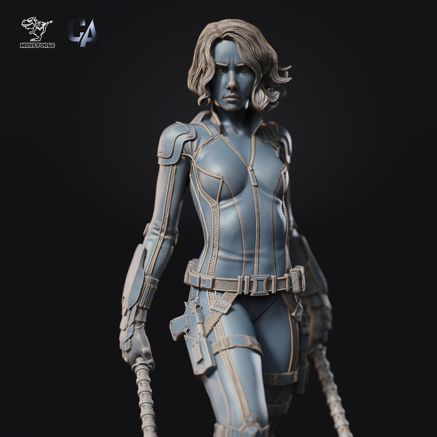 Stunning Black Widow 3D Printed Resin Fanart Statue: Detailed Marvel Superheroine Collectible Figure