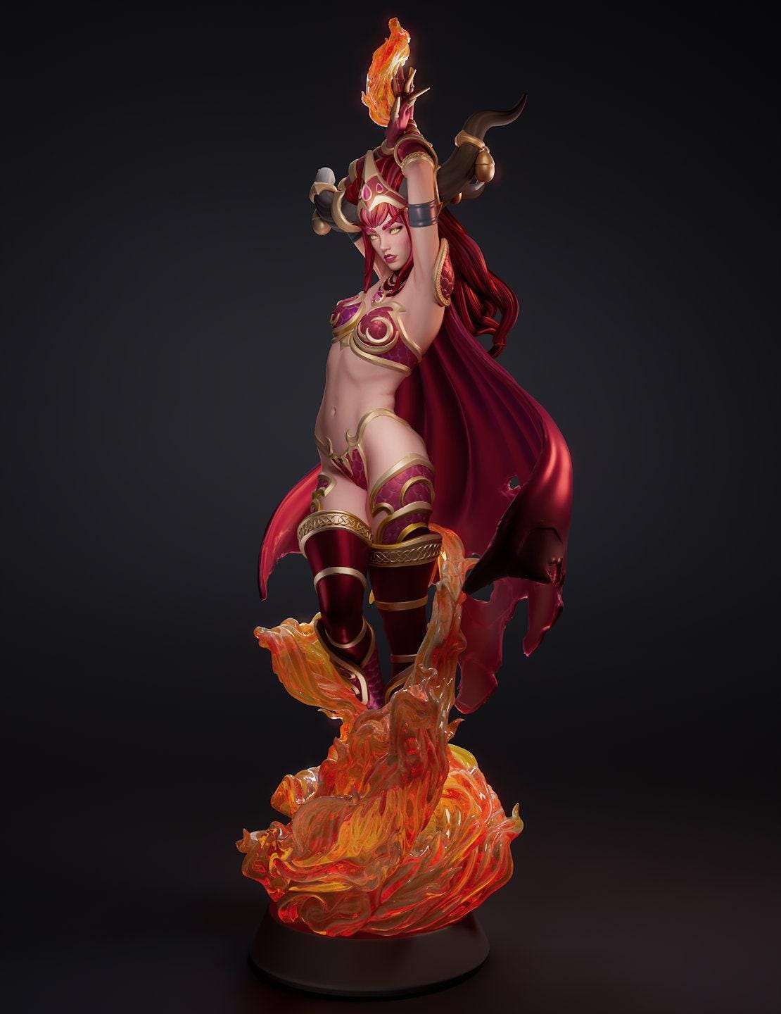Alexstrasza 3D Printed Statue, Hand-Painted WoW Collectible Figure. Impressive Detail, Optional NSFW Version Available