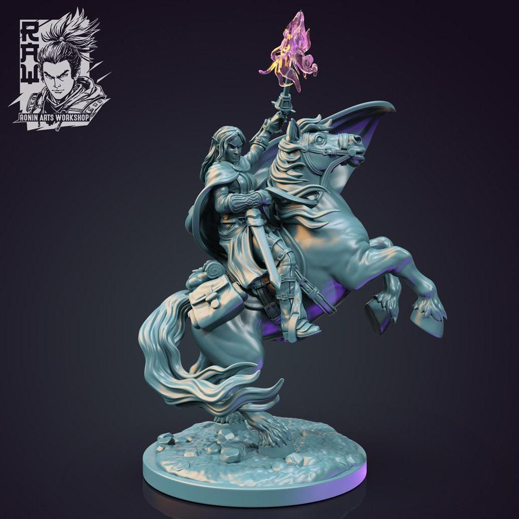 Medwyn Half-Elf Warlock 3D Printed Miniature for DnD, Pathfinder & Warsurge - Mystic Pact 35mm Scale Figure for Epic Adventures