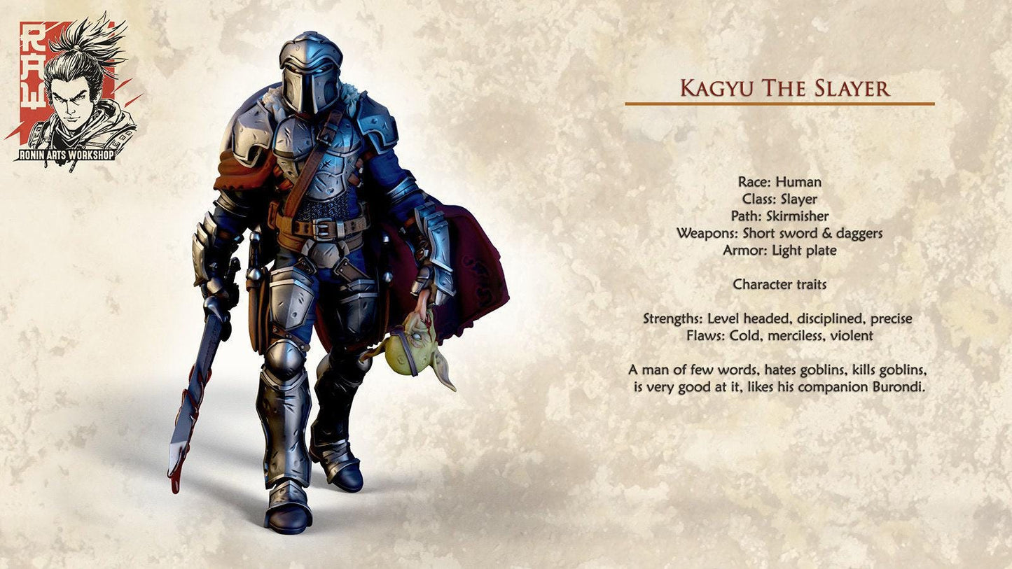 Kagyu The Slayer Collectible Miniature, 35 mm, Tabletop miniatures, Pathfinder, dungeons and dragons, dnd