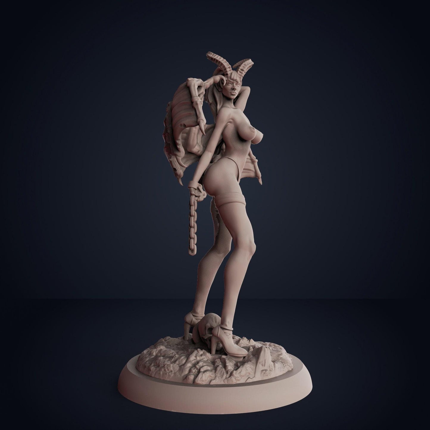 Exclusive Lilith the Succubus 3D Printed Statue: Alluring NSFW Mythology Collectible Figure - Adult Art