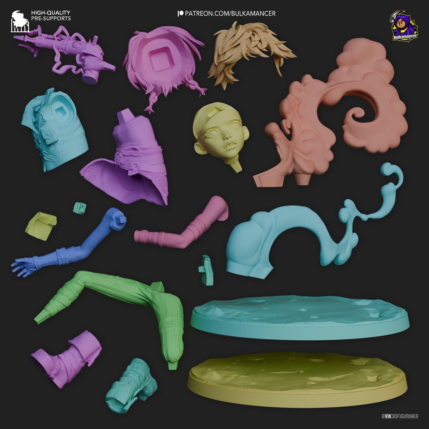 a group of plastic toys sitting on top of a table