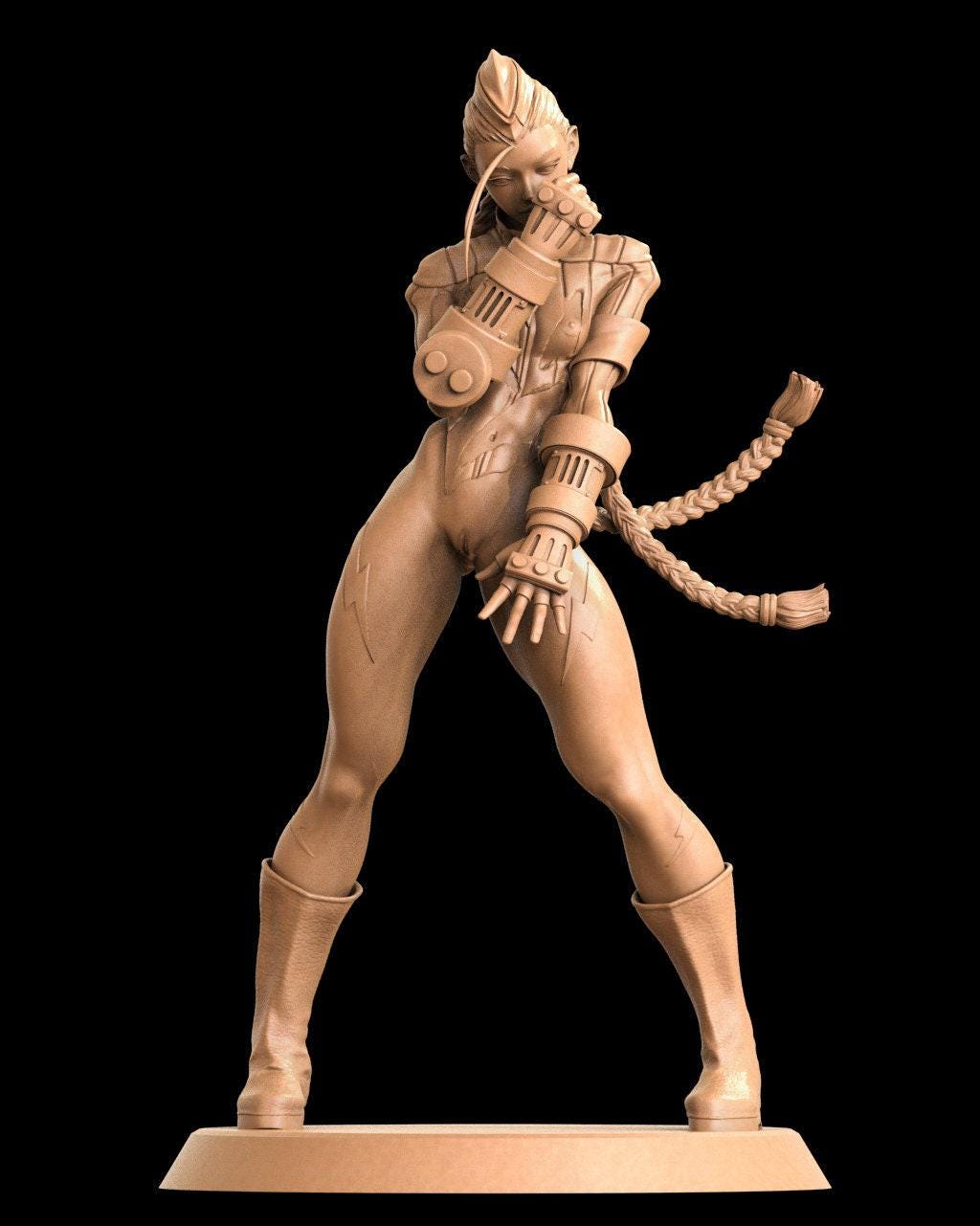 Cammy NSFW 3D Printed Statue – Mature Street Fighter Icon Resin Collectible, Made to Order for Adult Collectors & Fans