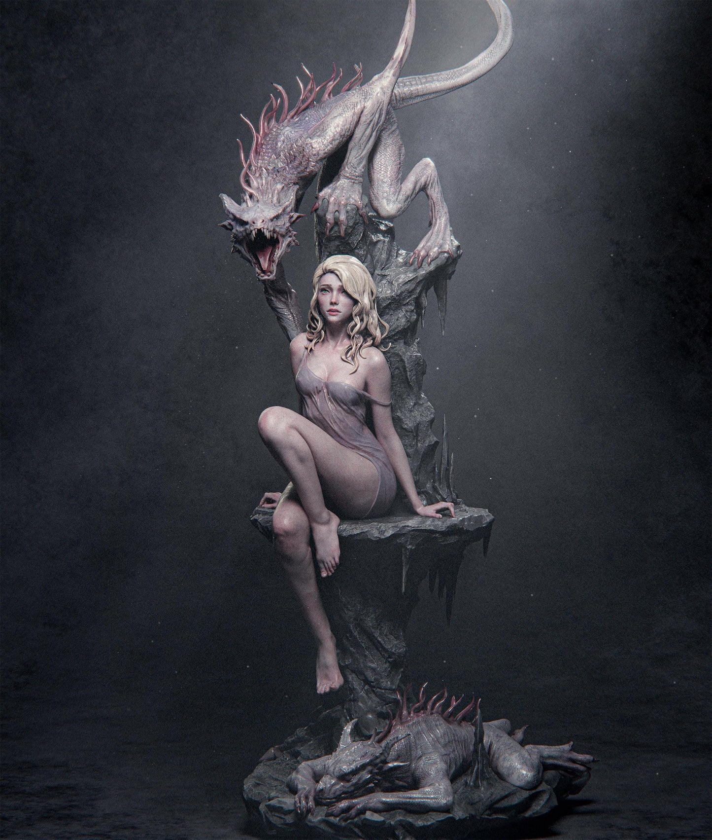 Elegy of the Wyrm 3D Printed Collectible Figure: Epic Dragon Fantasy Statue – High-Detail Resin Model