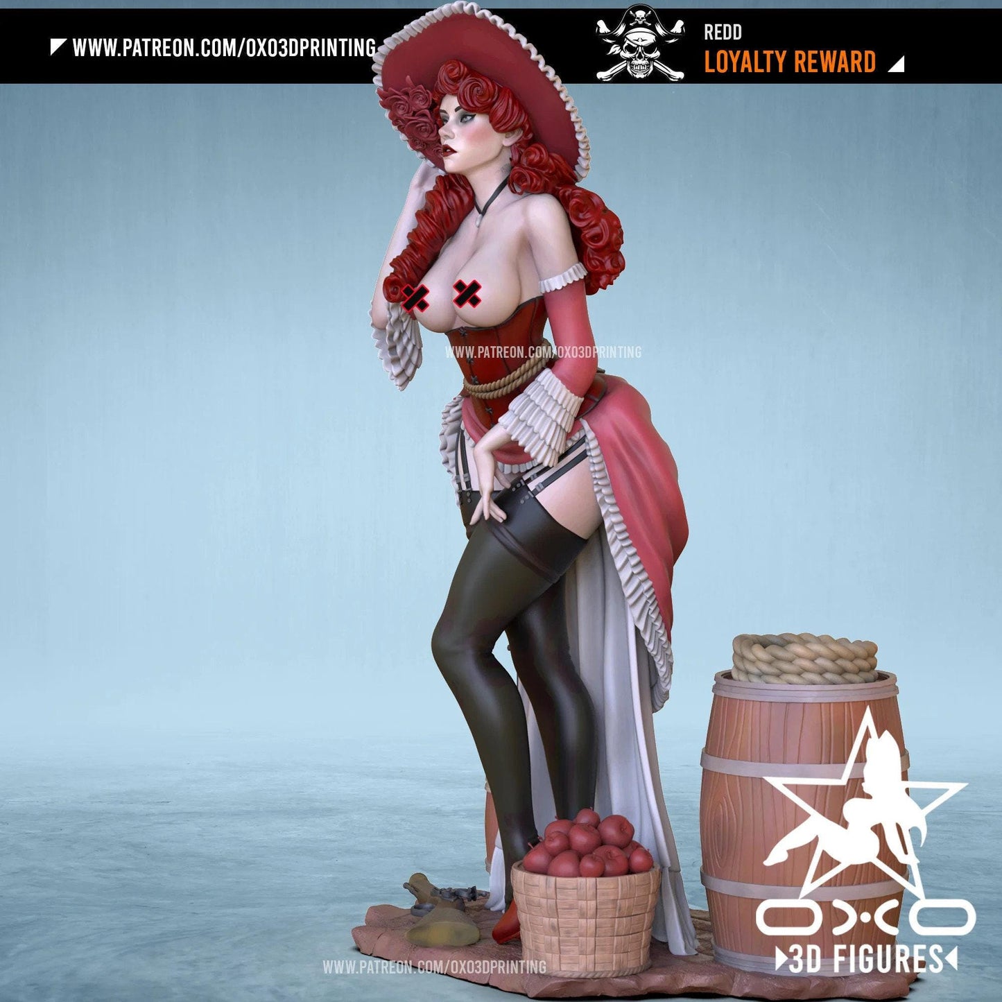 Redd Cowgirl 3D Printed Miniature: Exclusive NSFW Collectible Statue – Premium Resin Pinup Figure