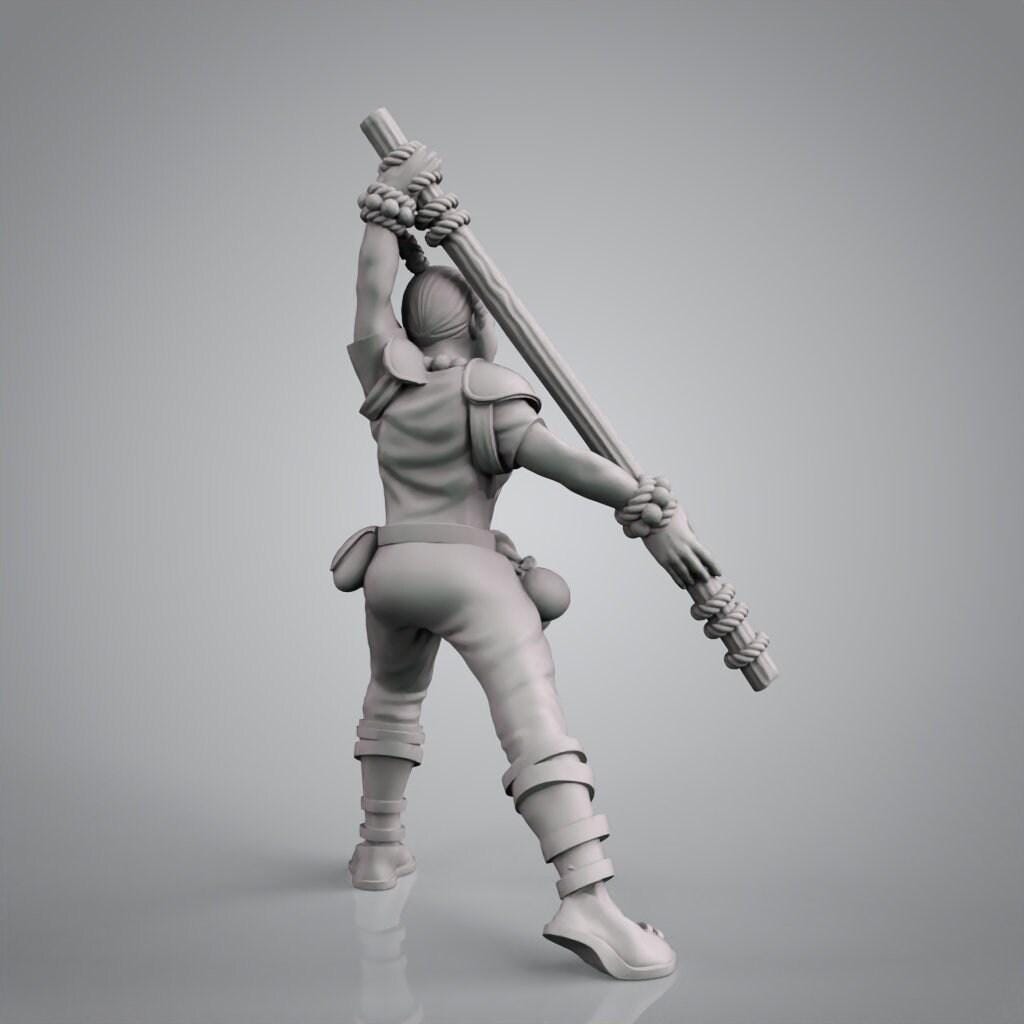 Warrior Monk 3D Print Collectible Resin Miniature dnd Pathfinder ttrpg wargames d20 rpg 28mm 32mm 35mm 40mm 54mm 75mm