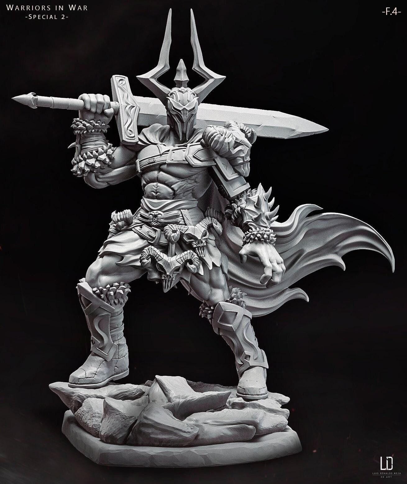 Unleash the Fury: Chaosblade Warrior 3D Print Collectible Resin Figure – Epic Fantasy Display Piece