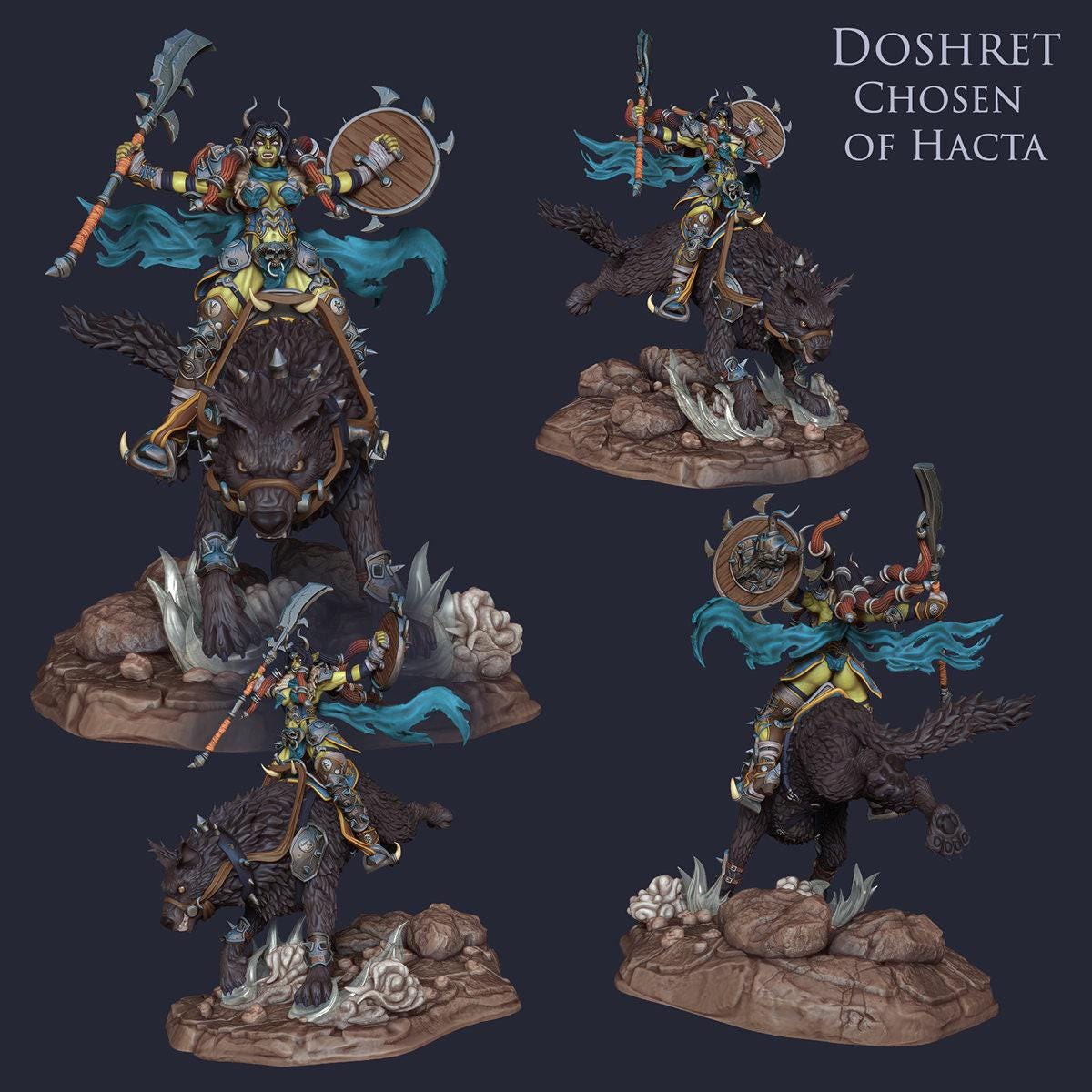 Claws of Hacta Female Orc Warband: Unleash Ferocity and Strength in Your Tabletop Adventures with These 3D-Printed Miniatures 35mm scale