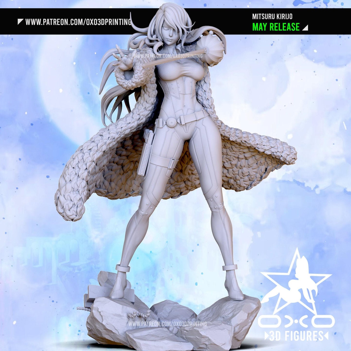 Mitsuru Kirijo NSFW 3D Printed Statue | Unpainted Persona 3 Anime Figure for Adult Collectors | Resin Garage Kit