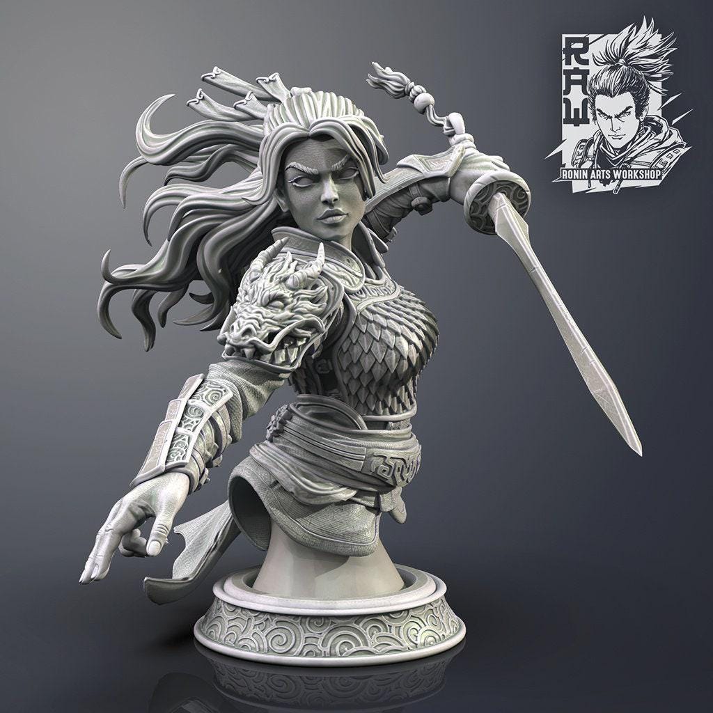 Wen the Warrior 10 cm Collectible Miniature, Tabletop miniatures, Collectible figurines, Pathfinder, Dnd, dungeons and dragons