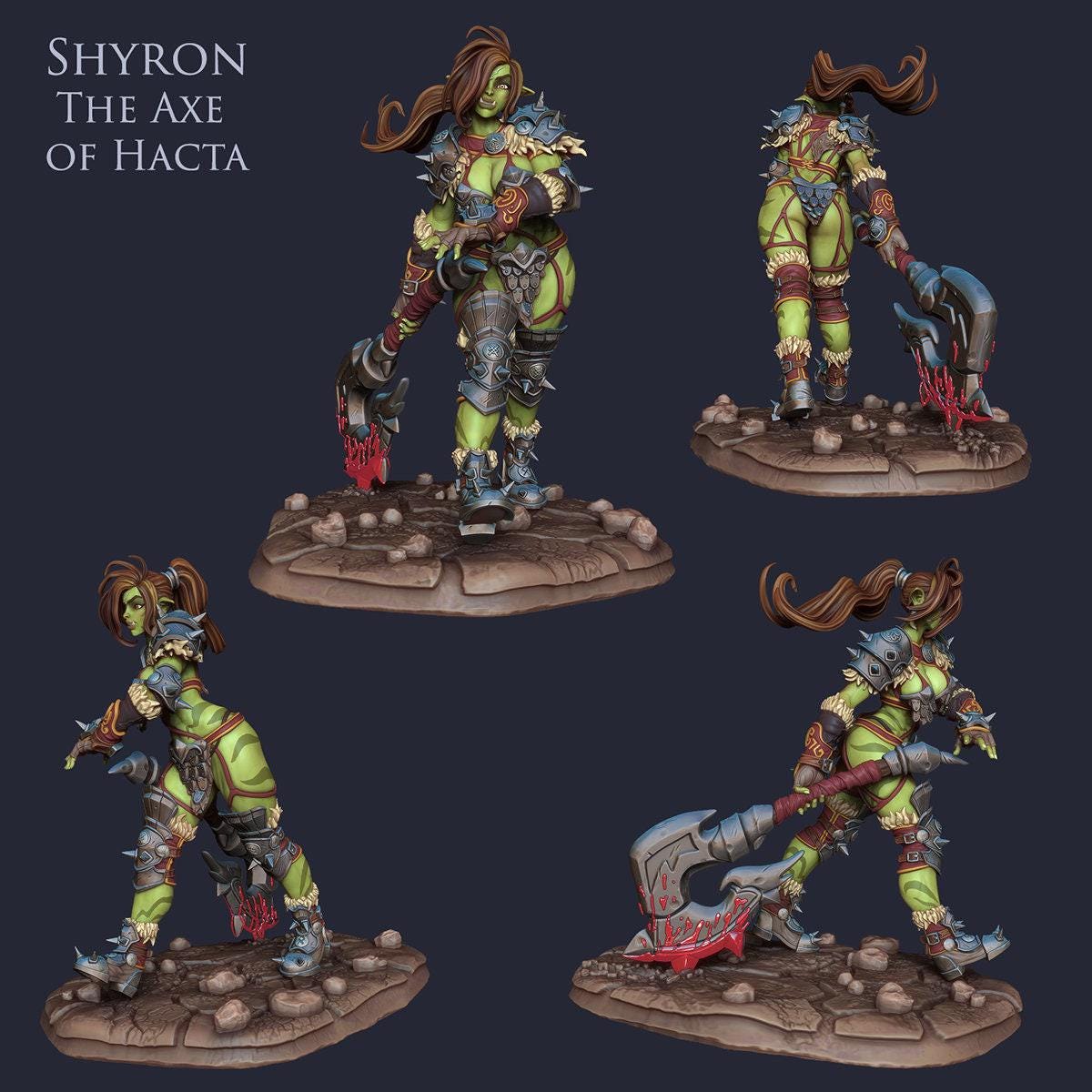Claws of Hacta Female Orc Warband Collectible Miniature, 35 mm, Tabletop miniatures, Pathfinder, dungeons and dragons, dnd