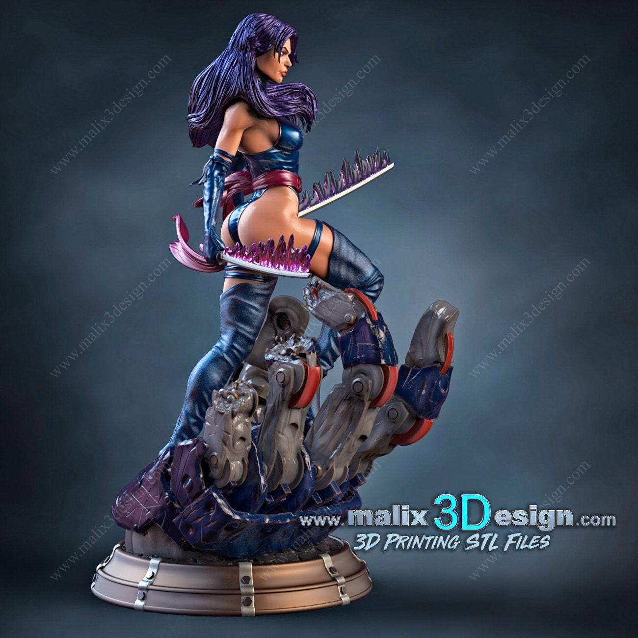 Psychic Ninja Psylocke 3D Printed Resin Statue - X-Men Mutant Marvel Collectible Figure