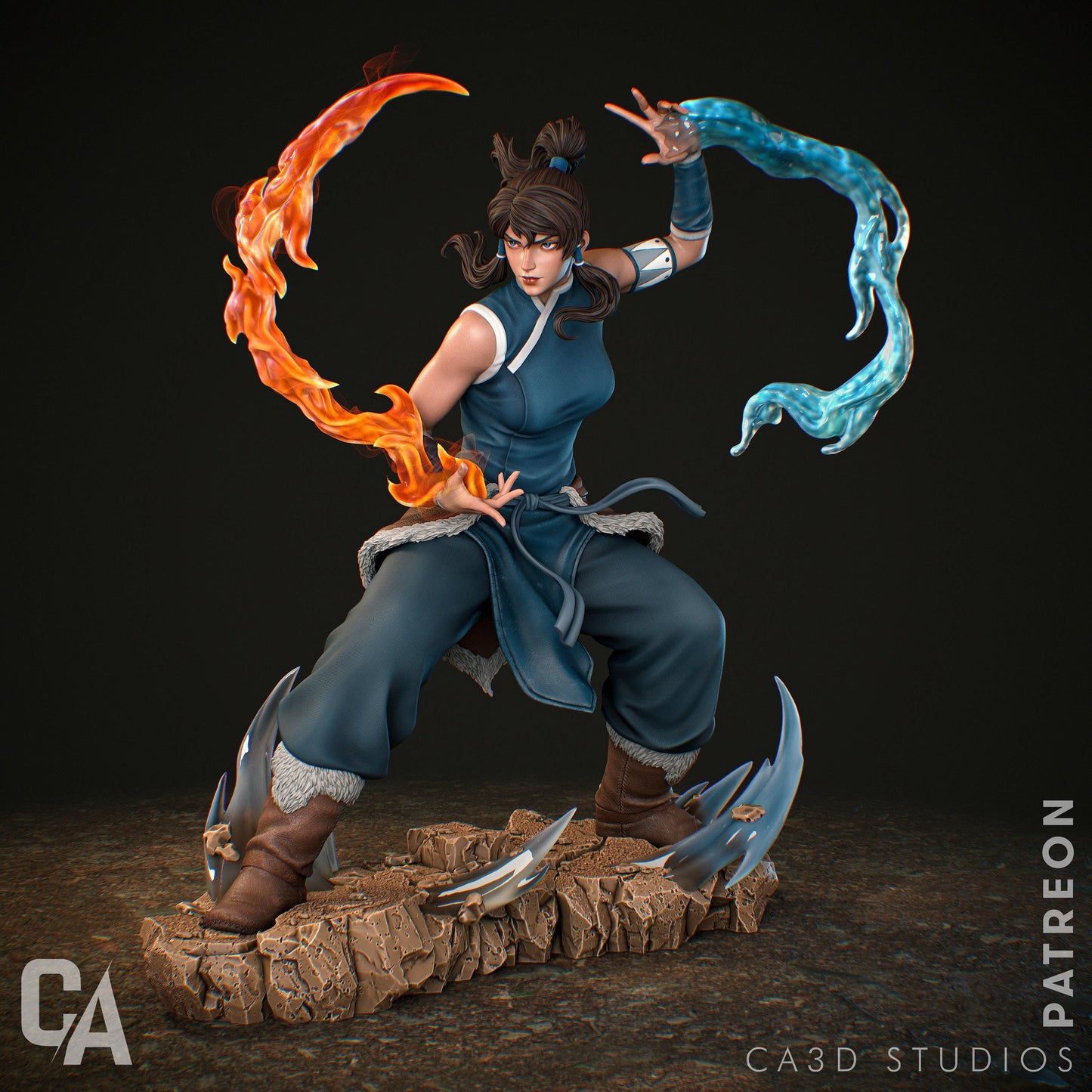 Master the Elements: Exquisite Avatar Korra 3D Printed Statue Collectible – Legend of Korra Fan Figure