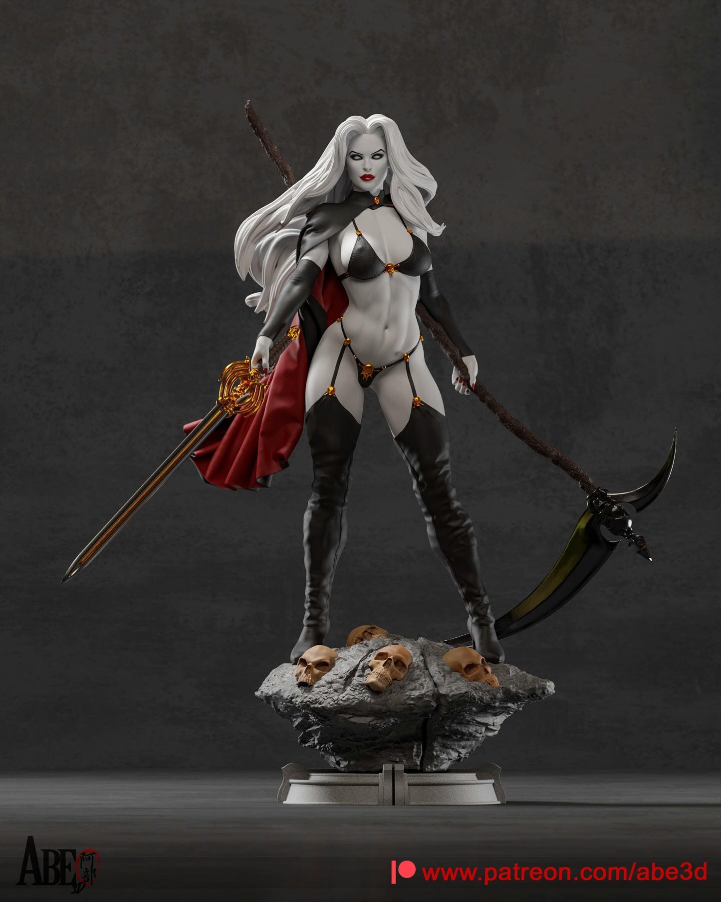 Lady Death 3D Printed Collectible Figurine - Painted or Unpainted Resin Model