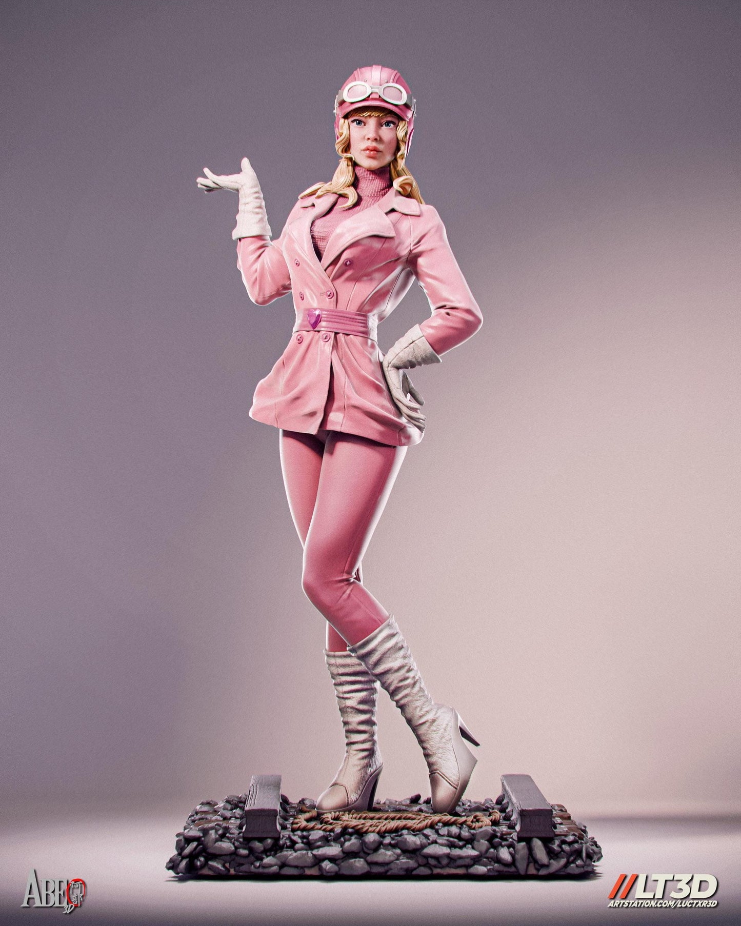 Penelope Pitstop Collectible 3D Resin Figure | Hand Painted or Unpainted Wacky Races Statue