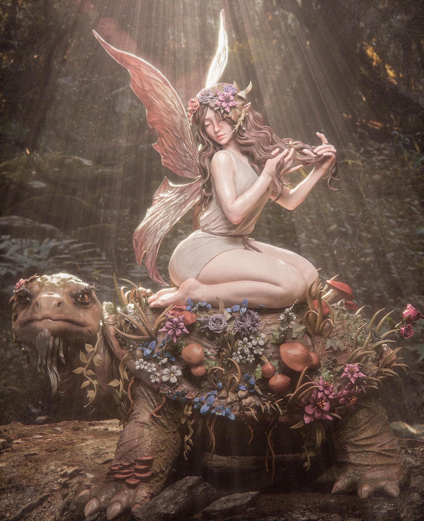 Enchanted Fairy Collectible Statue: Hand-Painted 3D Resin Figure – Magical Fantasy Home Decor