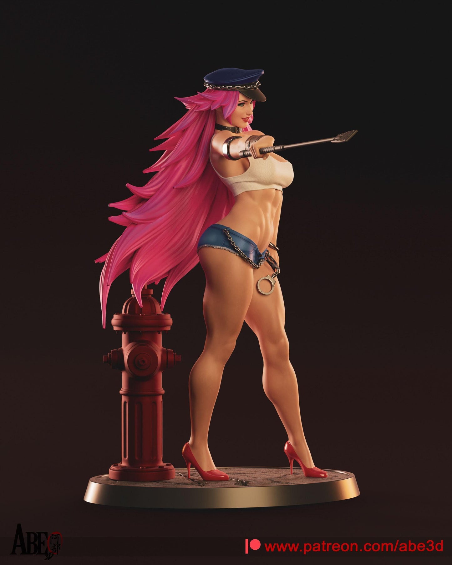 Poison Street Fighter: Dynamic 3D Printed Statue - NSFW Gaming Collectible