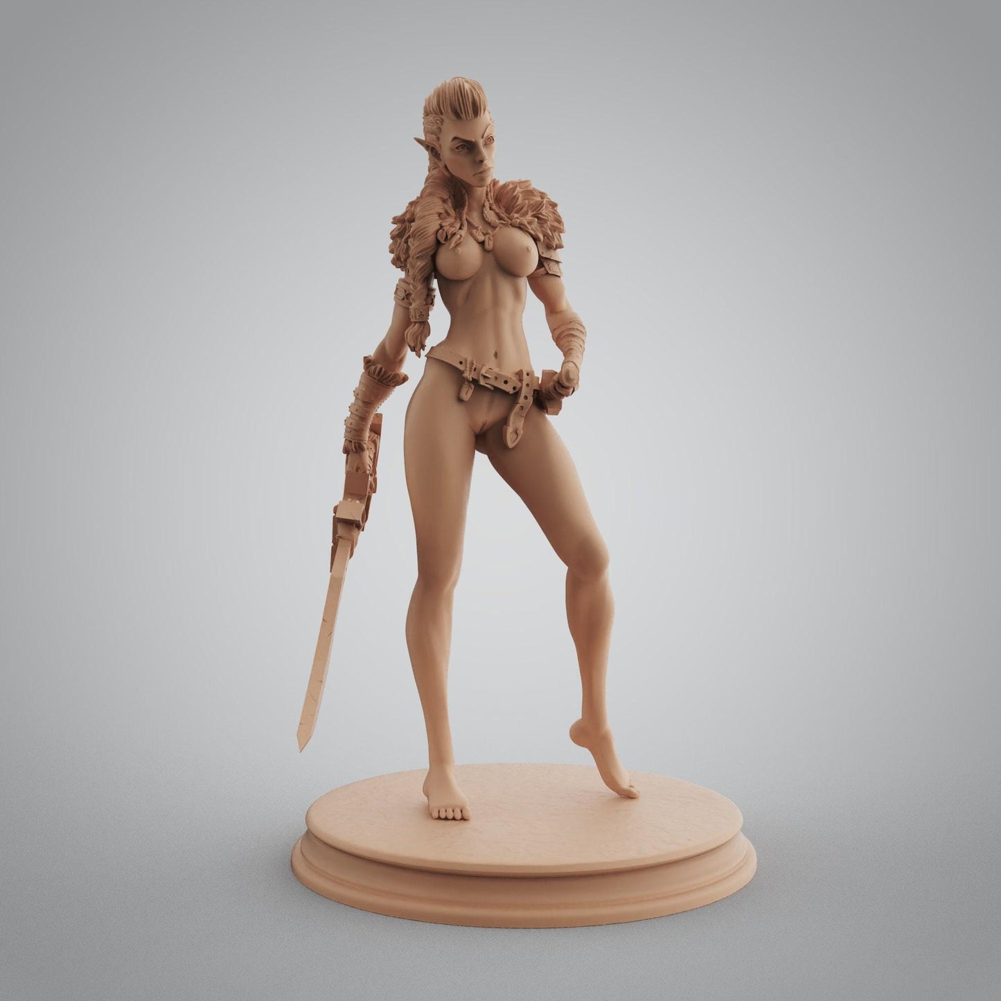 NSFW Elf Barbarian Warrior Miniature - Painted/Unpainted Erotic Figure