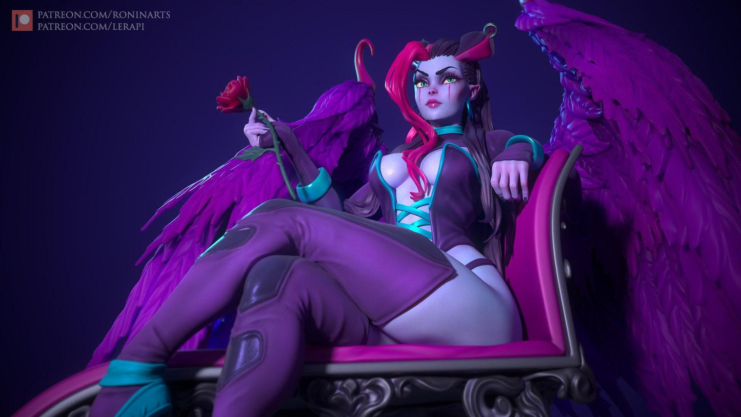 Succubus Angie Pinup Collectible 3D Printed Statue | Explicit Fantasy Resin Figure for Adult Collectors NSFW