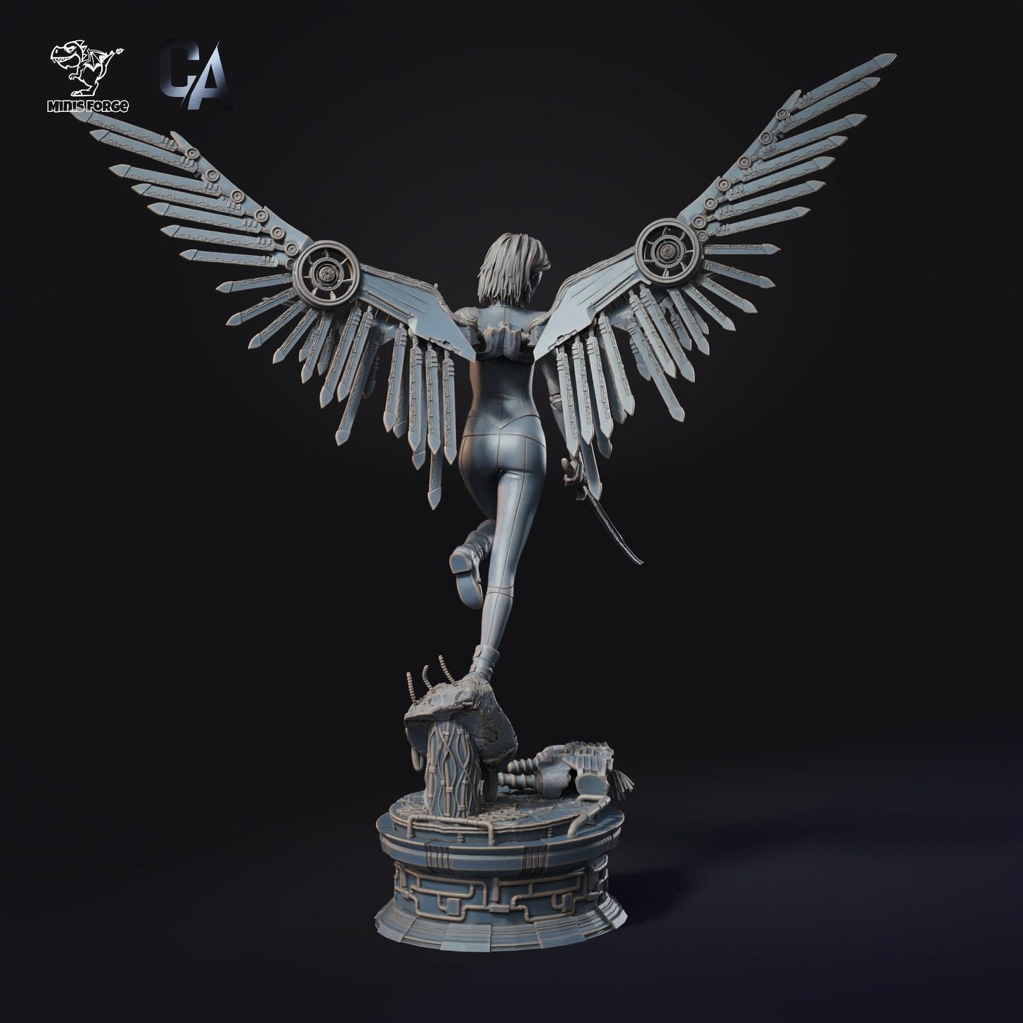 Battle Angel Alita: Dynamic Fanart 3D-Printed Collectible Figure - Cyberpunk
