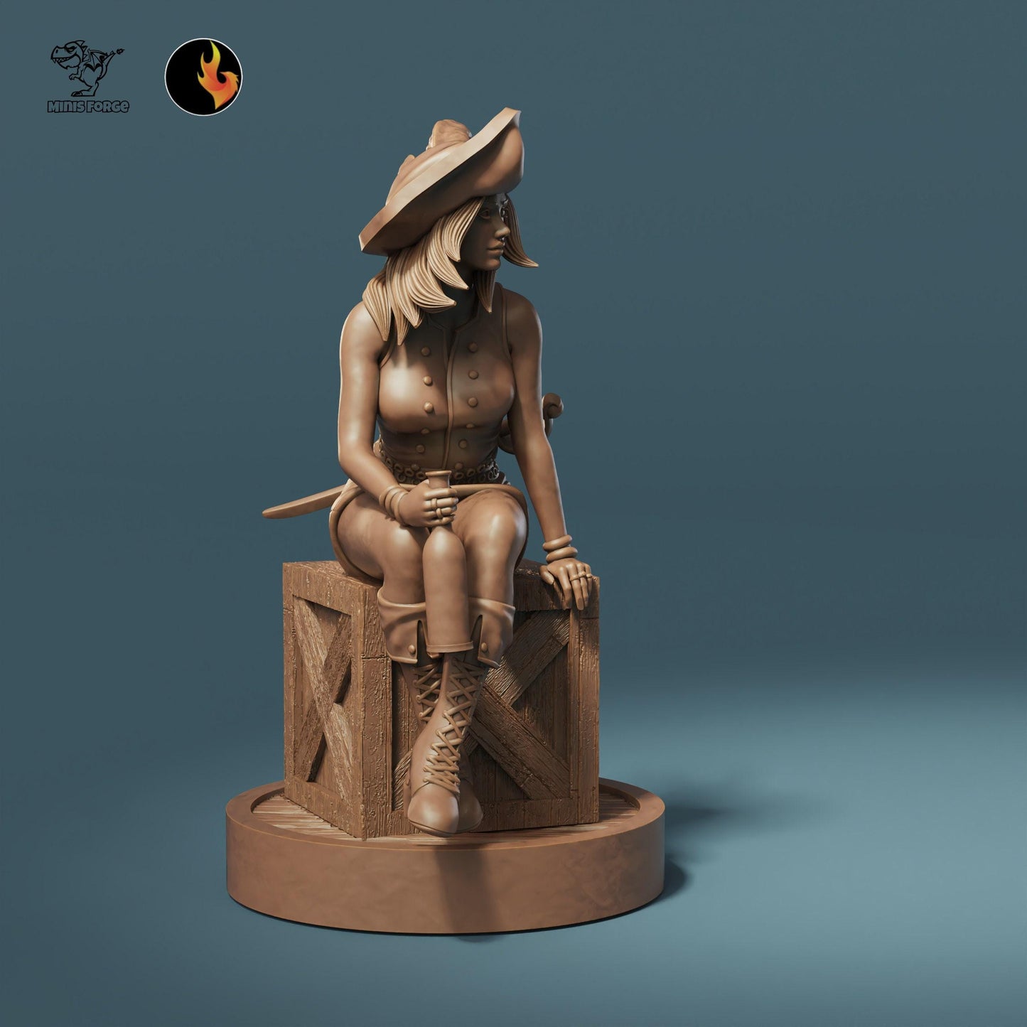 Pirate Girl Fantasy Miniature - Sail the High Seas in TTRPGs, RPGs, DnD, Pathfinder, and Tabletop Games