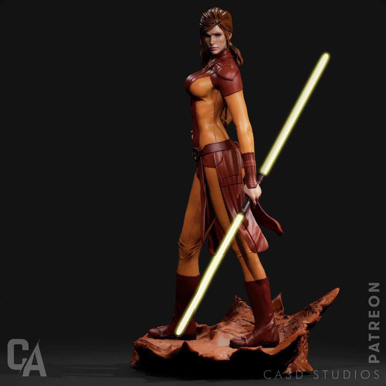 Bastila Shan 3D Printed Statue Collectible Miniature Figure NSFW Pin Up Painted SWTOR