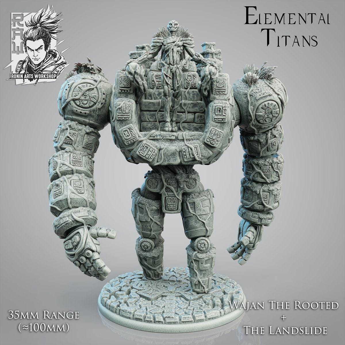 Elemental Golems Warband: 3D-Printed Miniatures for DnD (35mm scale) 100 mm in heigh, large monster