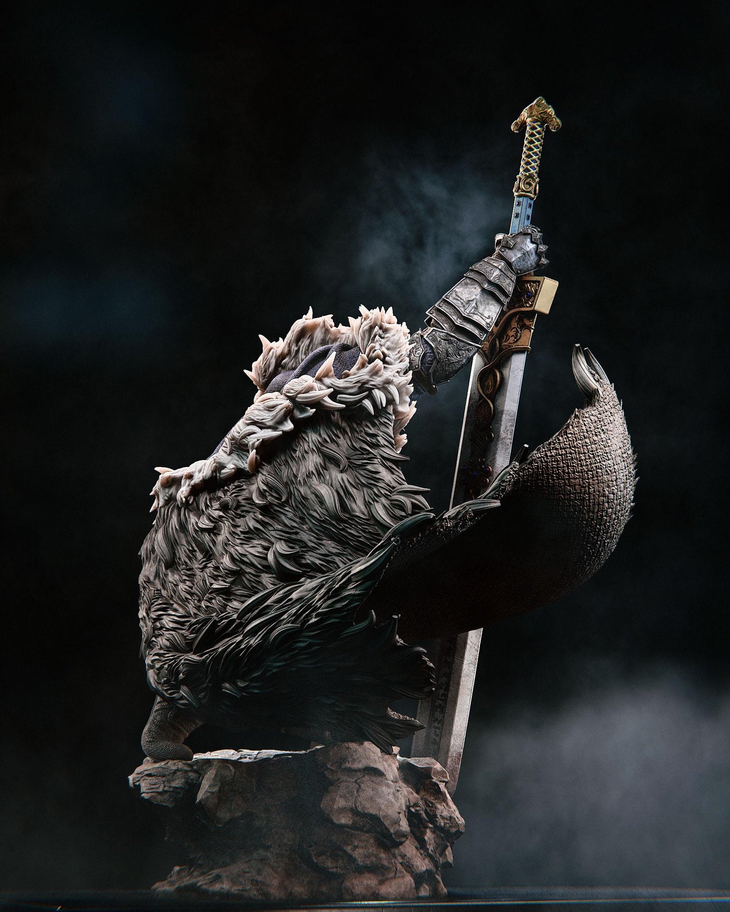 Blaidd Collectible Statue Hand-Painted 3D Resin Figure - Ready-to-Display Wolf Knight, Elden Ring Memorabilia, Shadow of the Erdtree Art