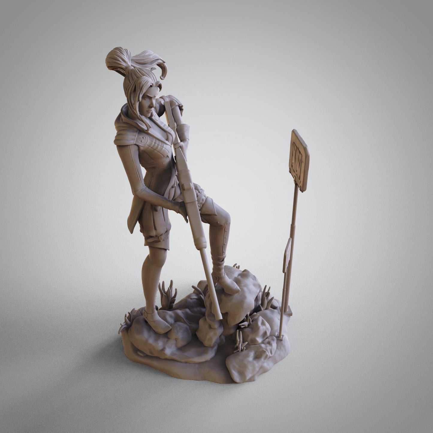 Arcane Caitlyn Kiramman Collectible Resin Statue – Painted or Unpainted Model Kit (NSFW Option Available)