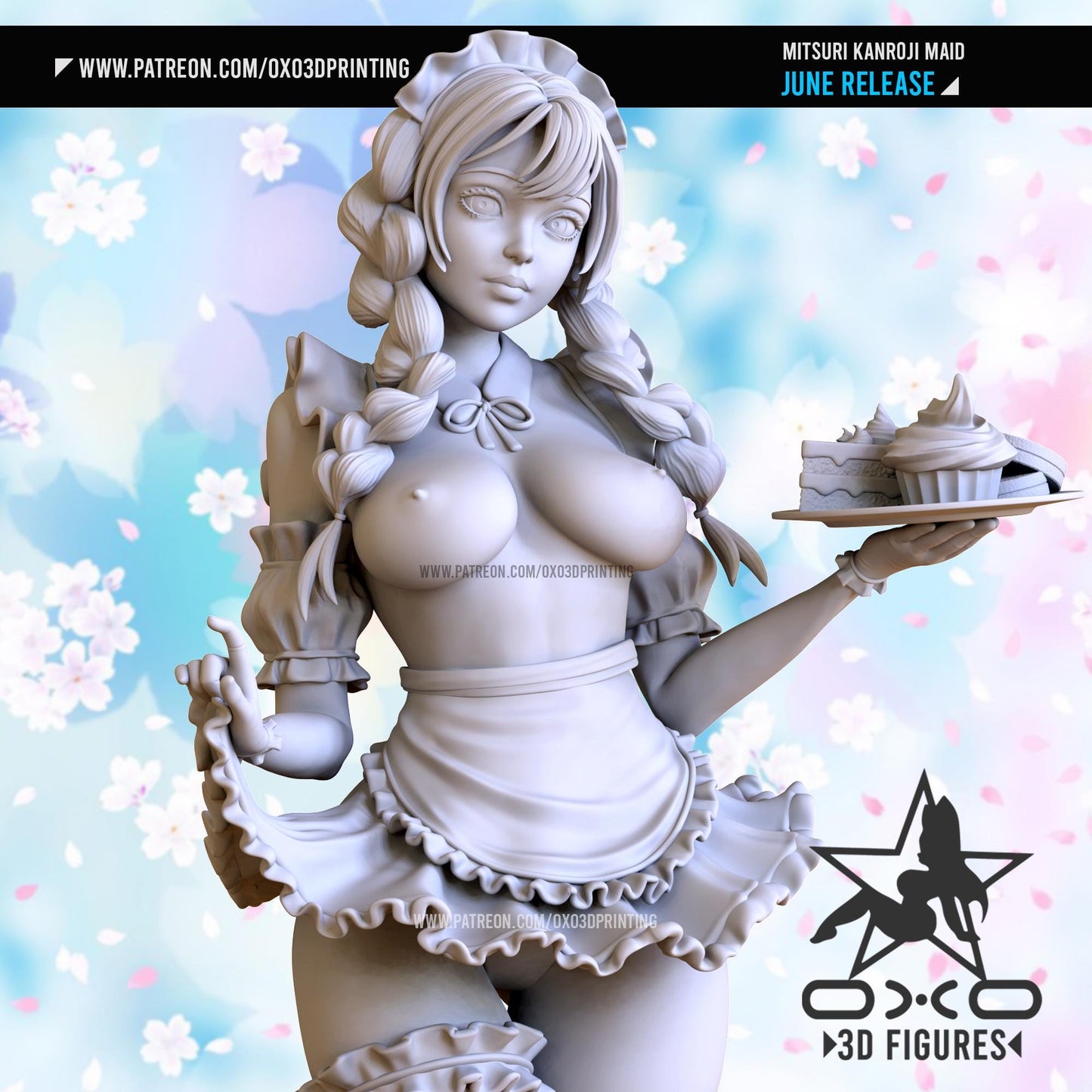 Mitsuri Maid 3D Printed Collectible Statue - painted NSFW Anime Figurine, Unique Gift Idea for Fans, Custom Desk Decor