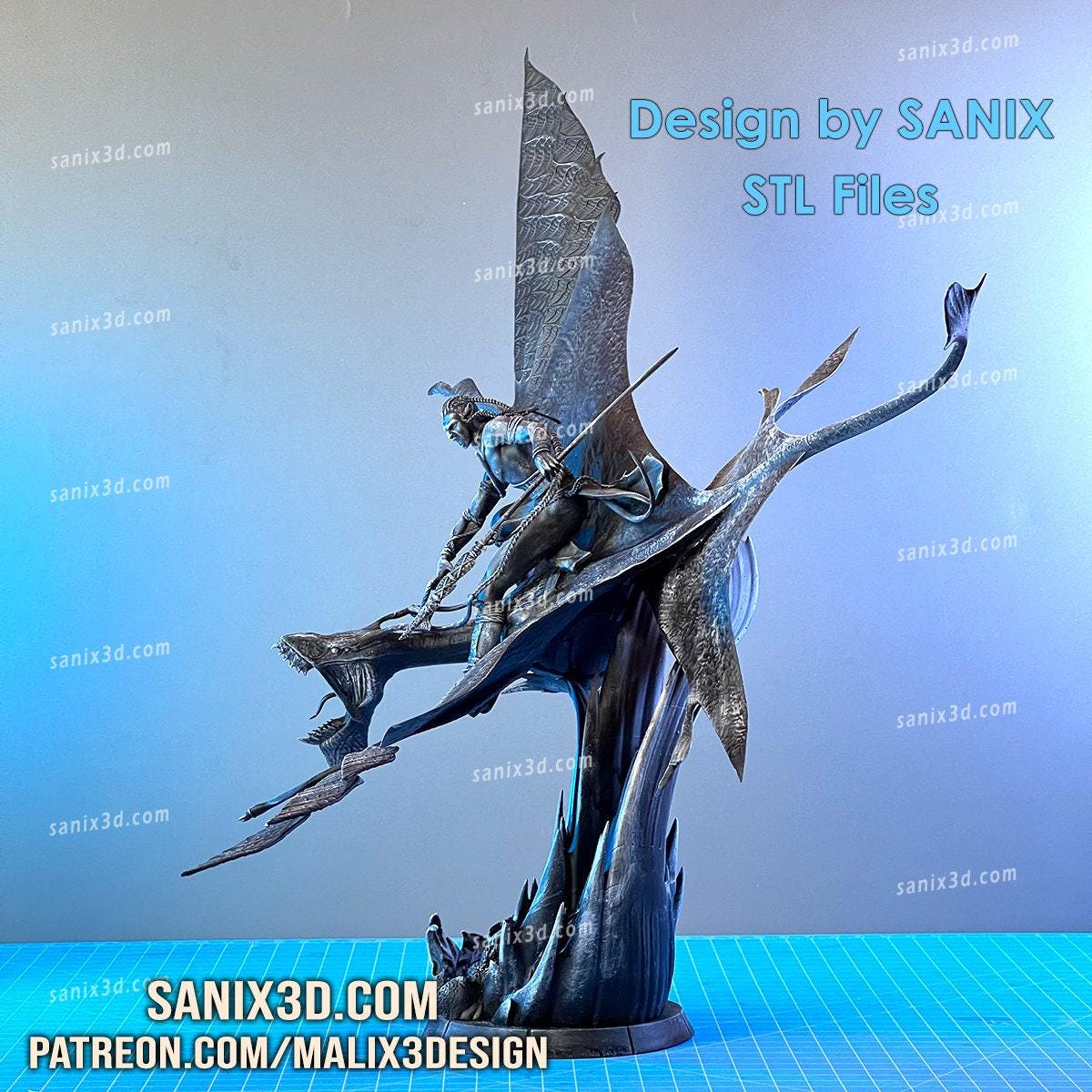 Avatar Jake Sully & Ikran: Epic 3D Printed Resin Collectible - Pandora Display