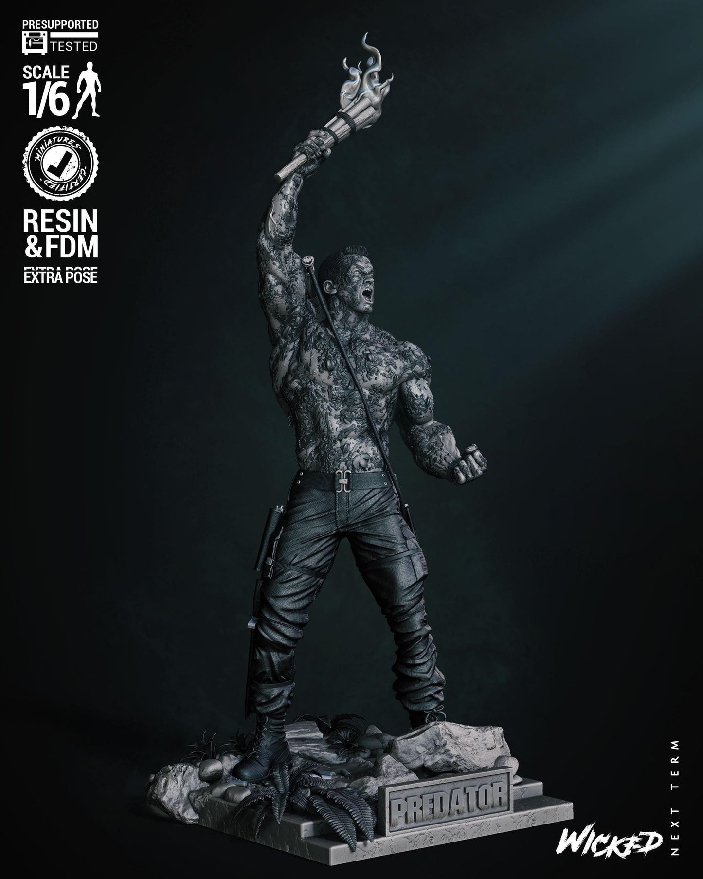 Jungle Hunter: Dutch Predator 3D Print Collectible – Iconic Action Figure