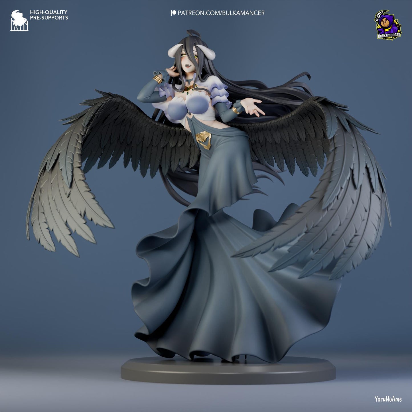 a statue of a woman with wings on her head