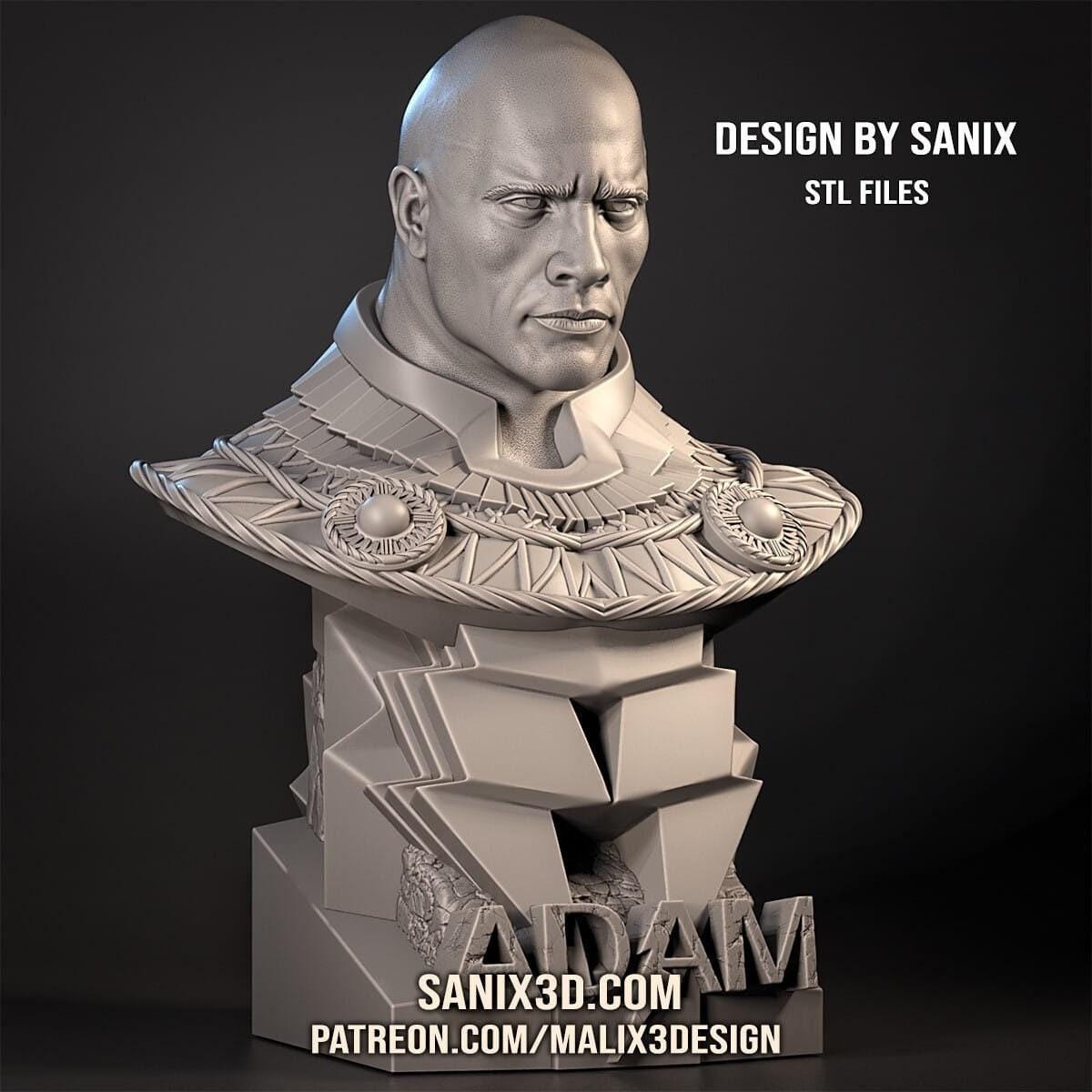 Black Adam Superhero Resin Statue - Hand-Painted or Unpainted 3D Printed Collectible | Comic Book Decor